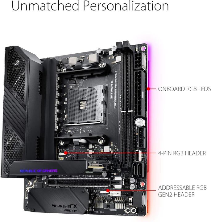 Actual product image ASUS ROG Crosshair VIII Impact (AM4, AMD X570, Mini-DTX)
