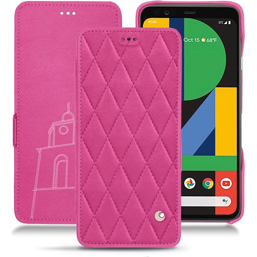 Noreve Lederschutzhülle horizontal (Google Pixel 4), Smartphone Hülle, Rosa