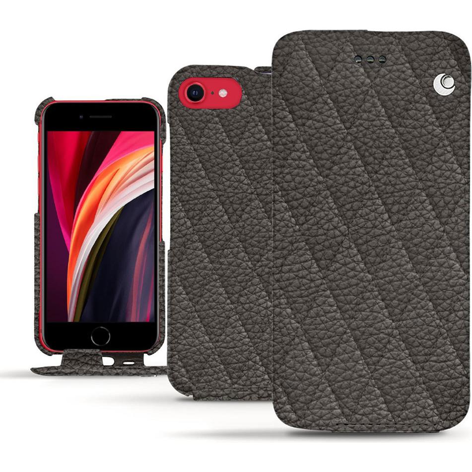 Noreve Lederschutzhülle vertikal (Apple iPhone SE (2nd Gen), Apple iPhone SE (3rd Gen)), Smartphone Hülle, Grau