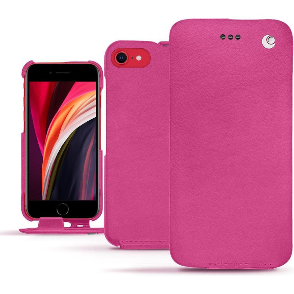 Noreve Lederschutzhülle vertikal (Apple iPhone SE (2nd Gen), Apple iPhone SE (3rd Gen)), Smartphone Hülle, Rosa