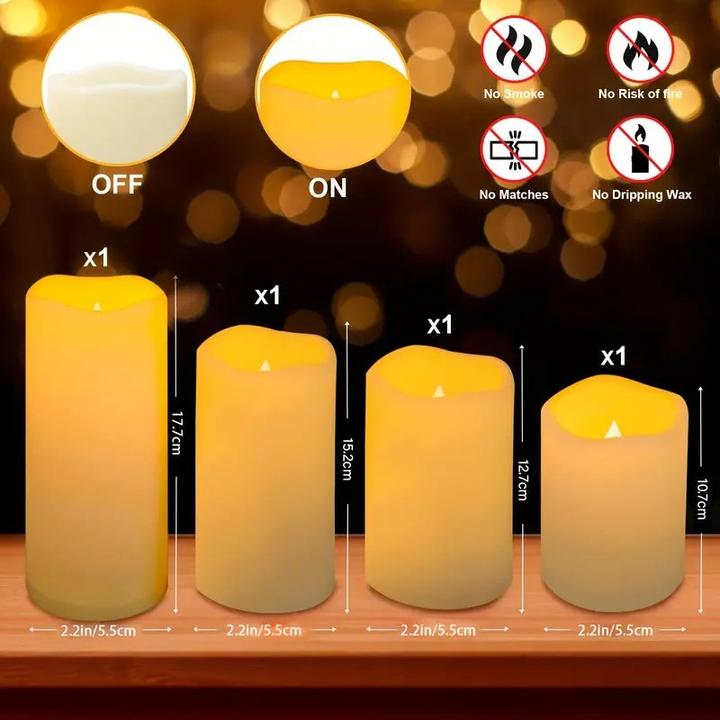 Actual product image Cbx 4 flameless LED candles with remote control and timer function (4x)