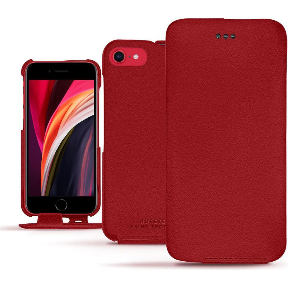 Thumbnail - Noreve Lederschutzhülle vertikal (Apple iPhone SE (2nd Gen), Apple iPhone SE (3rd Gen)), Smartphone Hülle, Rot