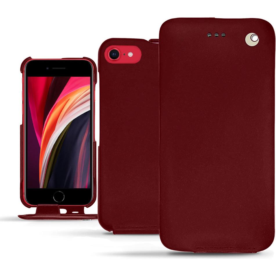 Noreve Lederschutzhülle vertikal (Apple iPhone SE (2nd Gen), Apple iPhone SE (3rd Gen)), Smartphone Hülle, Rot