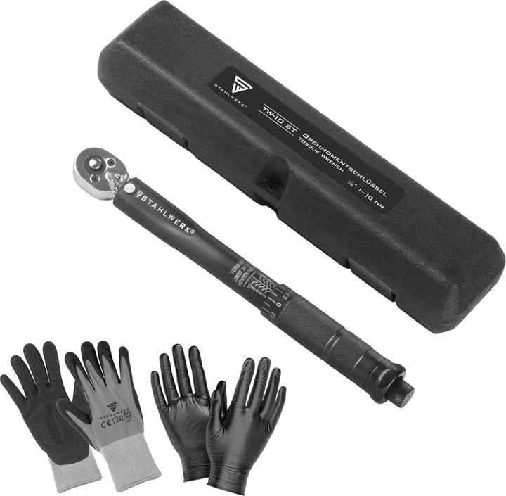 Stahlwerk Drehmomentschlüssel TW-10 ST 1-10 Nm 1/4“ Zoll mit Mikrometerskala (1/4", 1 - 10 Nm)