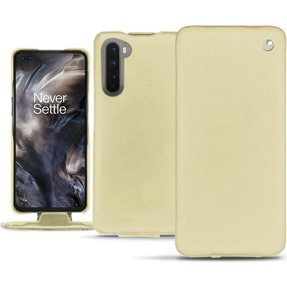 Noreve Lederschutzhülle vertikal (OnePlus Nord), Smartphone Hülle, Beige