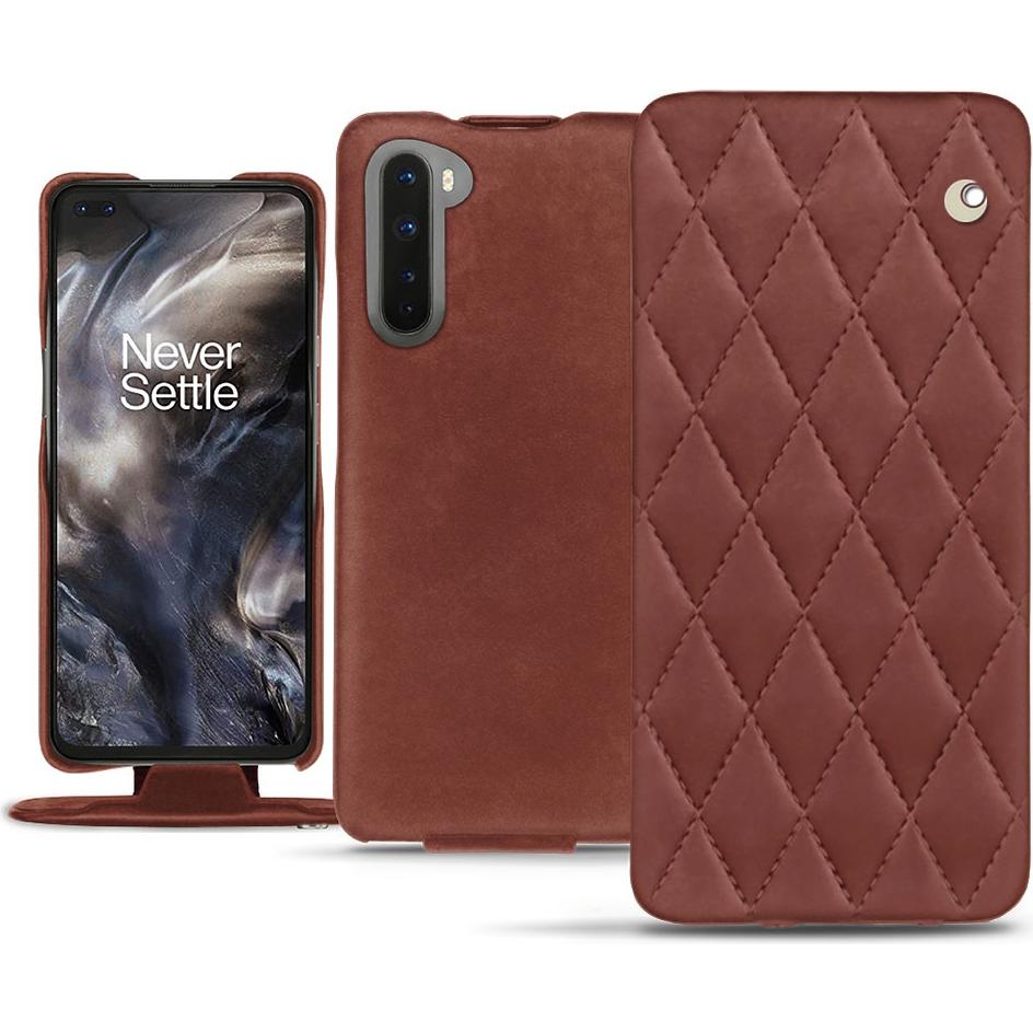 Thumbnail - Noreve Lederschutzhülle vertikal (OnePlus Nord), Smartphone Hülle, Rot