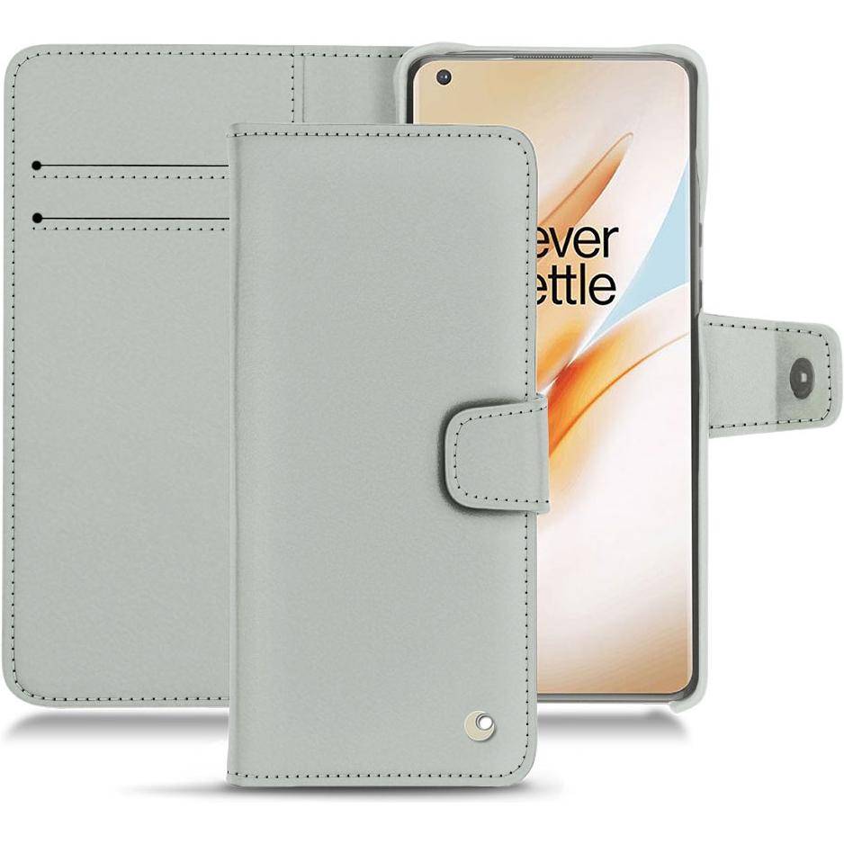 Thumbnail - Noreve Lederschutzhülle Wallet (OnePlus 8 Pro), Smartphone Hülle, Grau