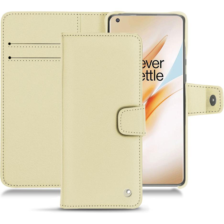 Noreve Lederschutzhülle Wallet (OnePlus 8 Pro), Smartphone Hülle, Beige