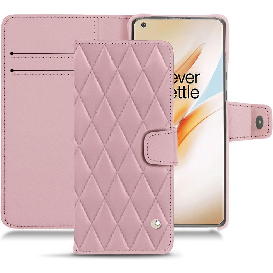 Noreve Lederschutzhülle Wallet (OnePlus 8 Pro), Smartphone Hülle, Rosa