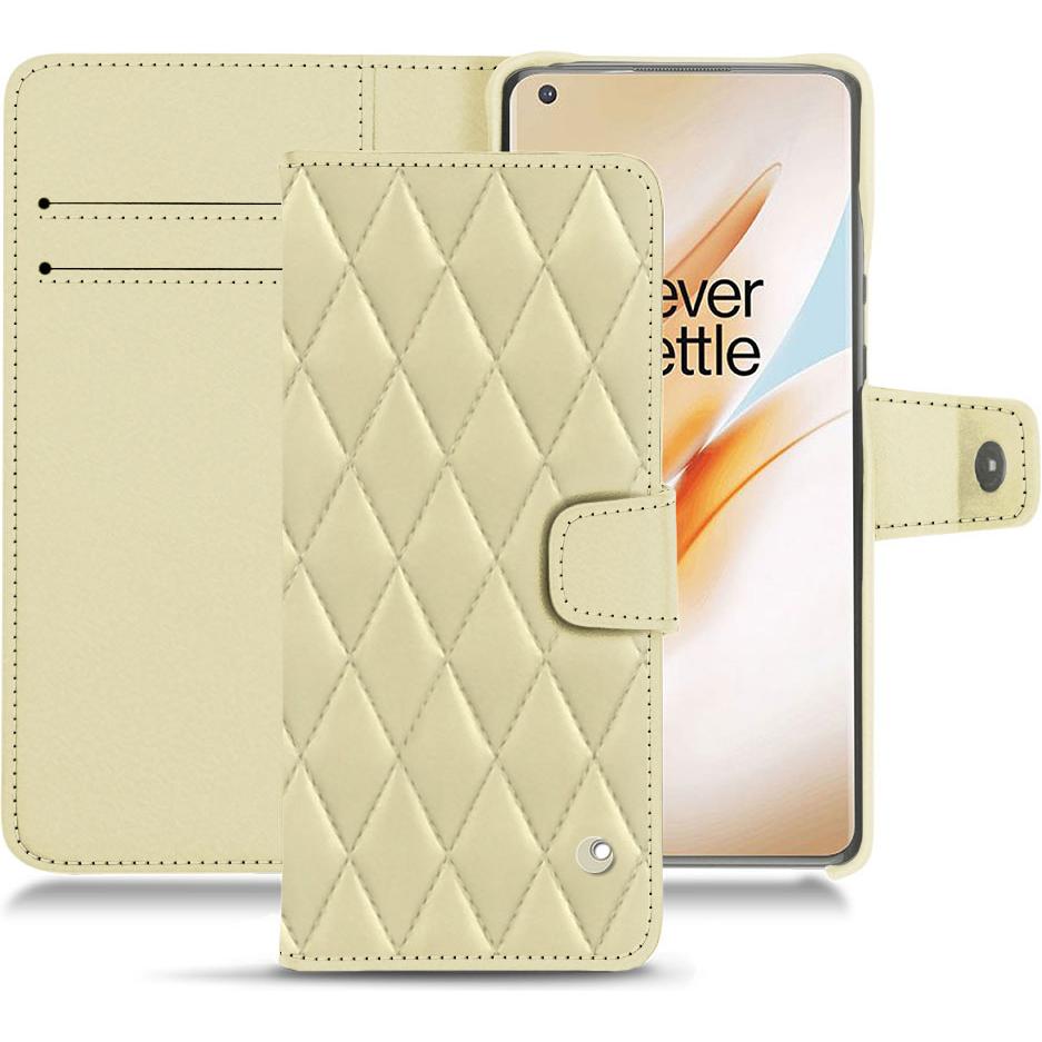 Noreve Lederschutzhülle Wallet (OnePlus 8 Pro), Smartphone Hülle, Beige