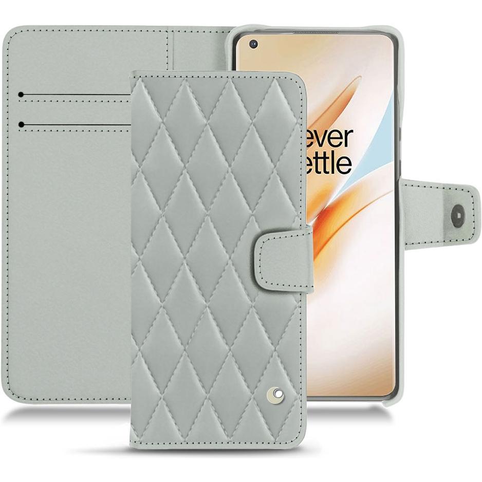 Noreve Lederschutzhülle Wallet (OnePlus 8 Pro), Smartphone Hülle, Grau