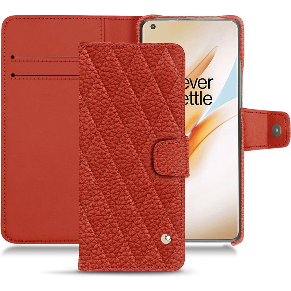 Noreve Lederschutzhülle Wallet (OnePlus 8 Pro), Smartphone Hülle, Orange