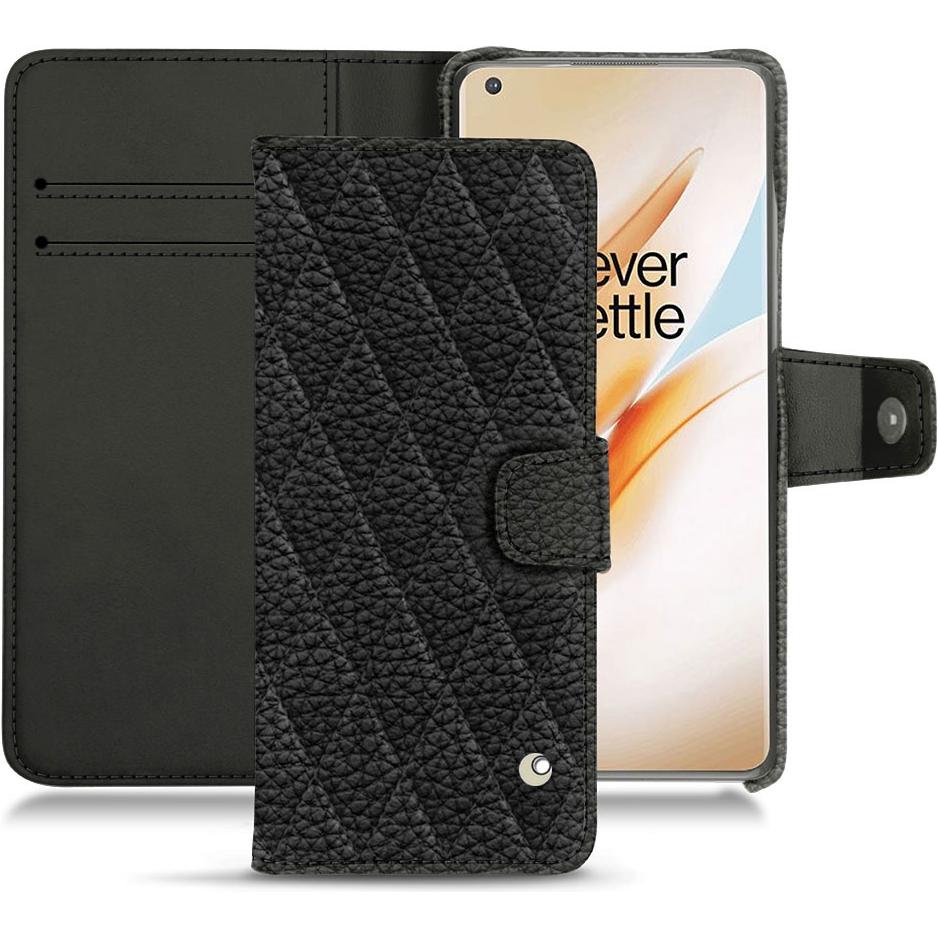 Noreve Lederschutzhülle Wallet (OnePlus 8 Pro), Smartphone Hülle, Schwarz