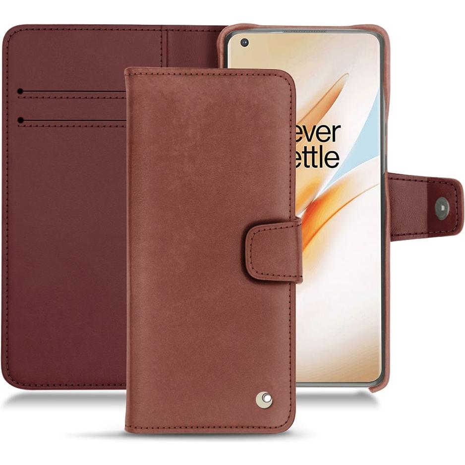 Noreve Lederschutzhülle Wallet (OnePlus 8 Pro), Smartphone Hülle, Rot