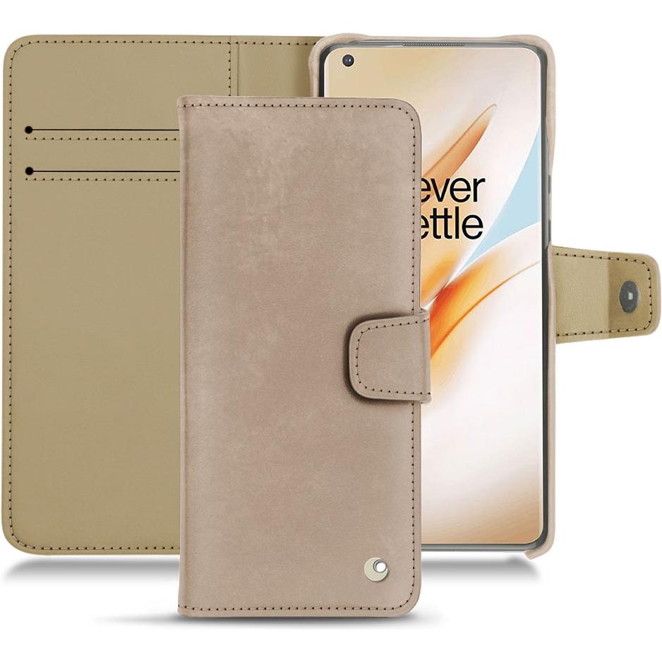 Noreve Lederschutzhülle Wallet (OnePlus 8 Pro), Smartphone Hülle, Beige