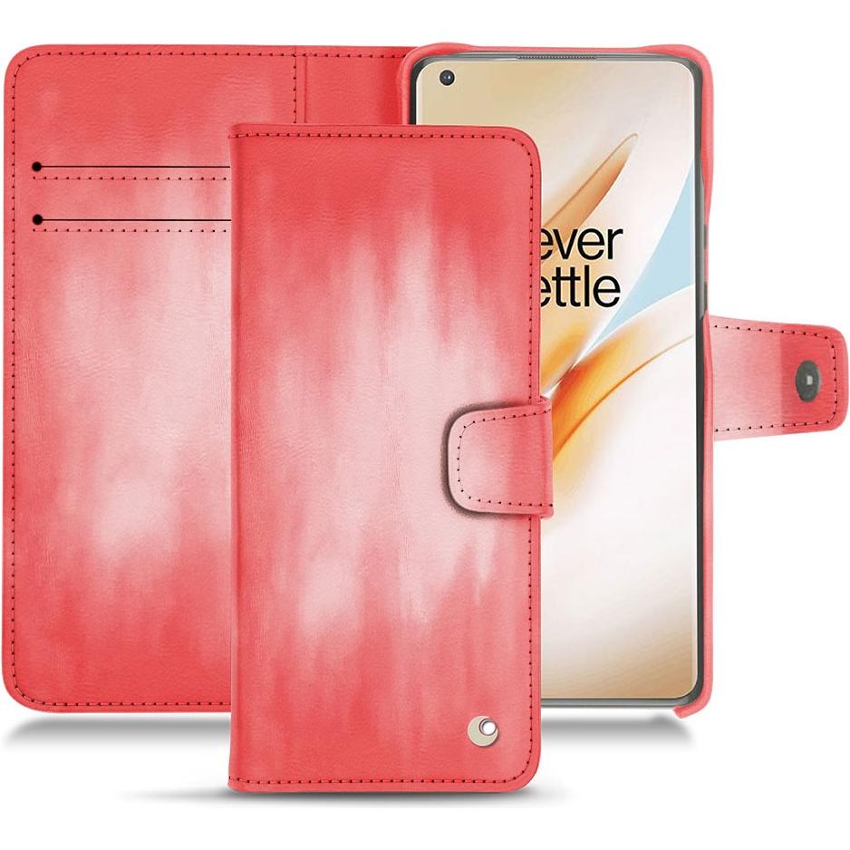 Noreve Lederschutzhülle Wallet (OnePlus 8 Pro), Smartphone Hülle, Rosa