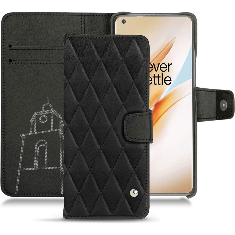 Noreve Lederschutzhülle Wallet (OnePlus 8 Pro), Smartphone Hülle, Schwarz