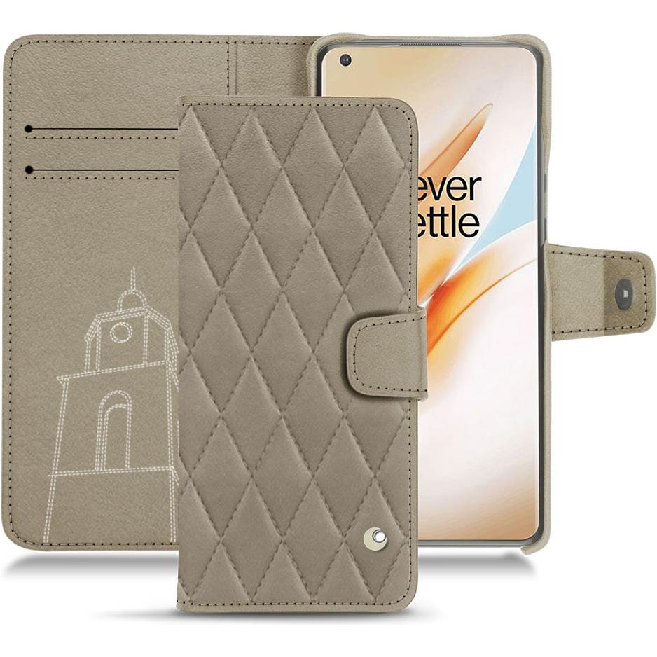 Noreve Lederschutzhülle Wallet (OnePlus 8 Pro), Smartphone Hülle, Beige