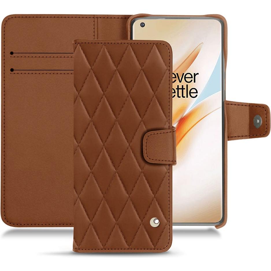 Noreve Lederschutzhülle Wallet (OnePlus 8 Pro), Smartphone Hülle, Braun