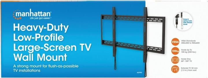 Produktbild Manhattan Heavy-Duty Low-Profile Large-Screen TV Wall Mount (Wand, 100", 100 kg)