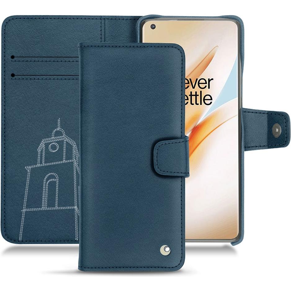 Noreve Lederschutzhülle Wallet (OnePlus 8 Pro), Smartphone Hülle, Blau