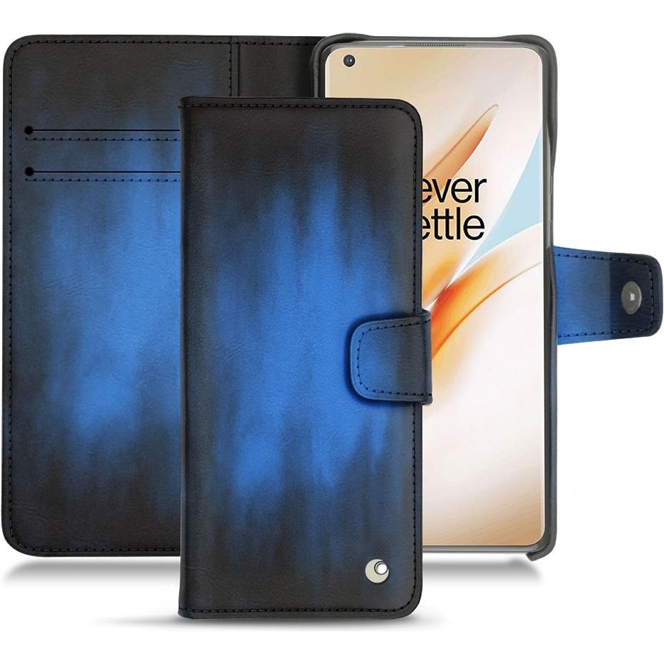 Noreve Lederschutzhülle Wallet (OnePlus 8 Pro), Smartphone Hülle, Blau