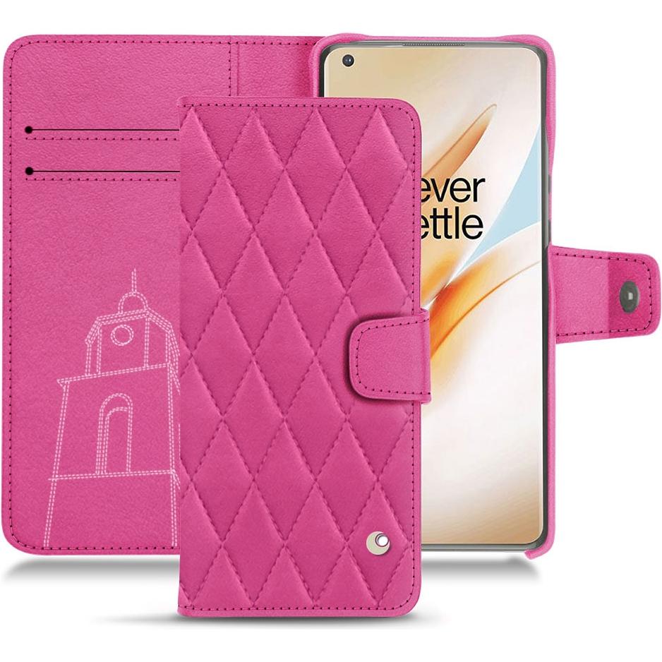 Noreve Lederschutzhülle Wallet (OnePlus 8 Pro), Smartphone Hülle, Rosa