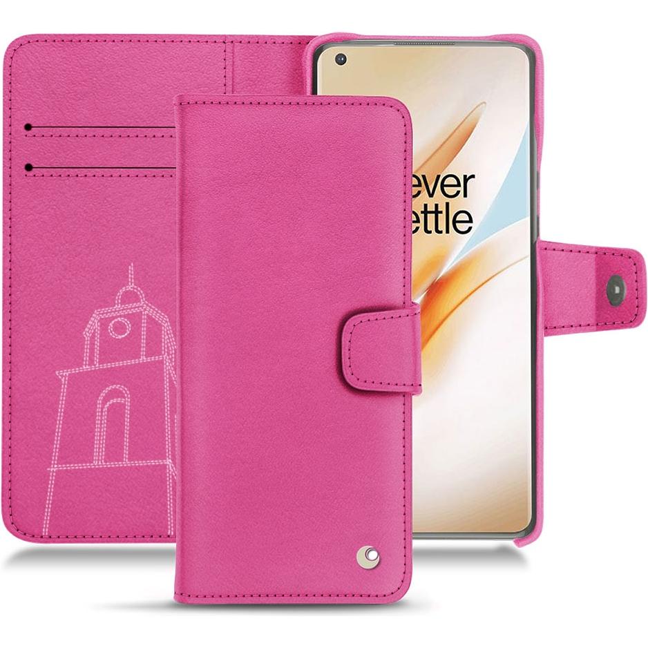 Noreve Lederschutzhülle Wallet (OnePlus 8 Pro), Smartphone Hülle, Rosa