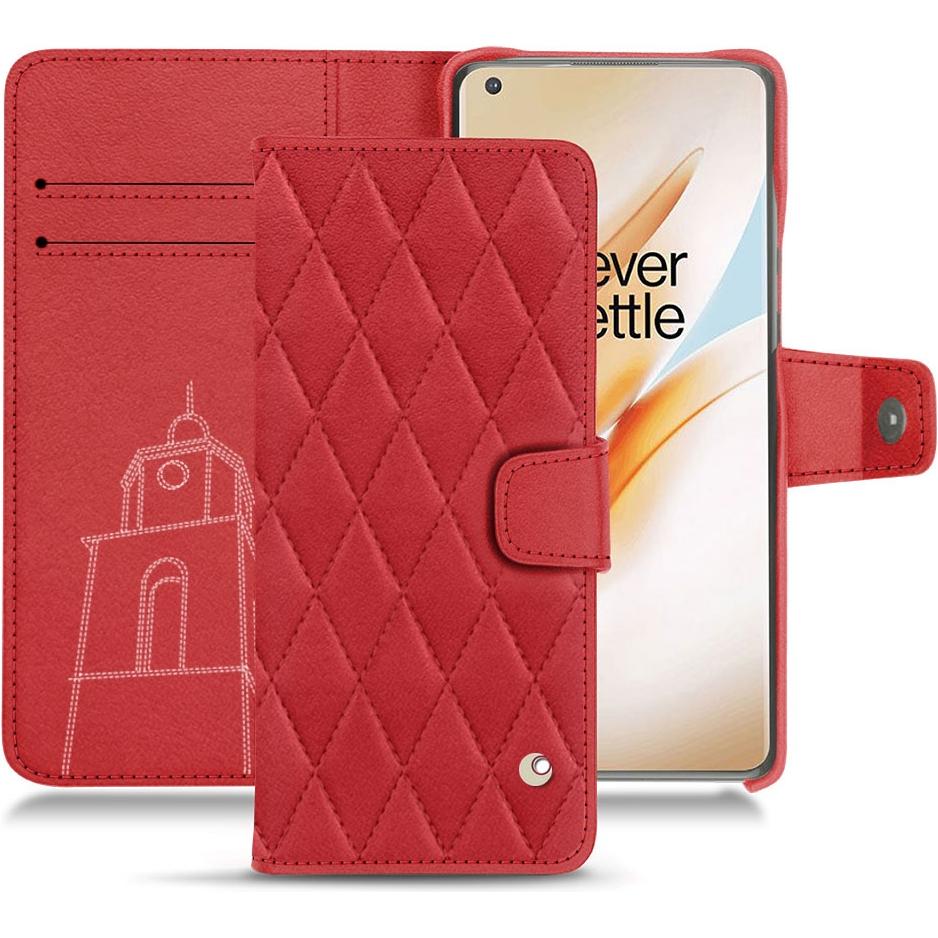 Thumbnail - Noreve Lederschutzhülle Wallet (OnePlus 8 Pro), Smartphone Hülle, Rot