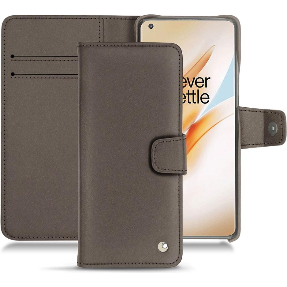 Thumbnail - Noreve Lederschutzhülle Wallet (OnePlus 8 Pro), Smartphone Hülle, Grau