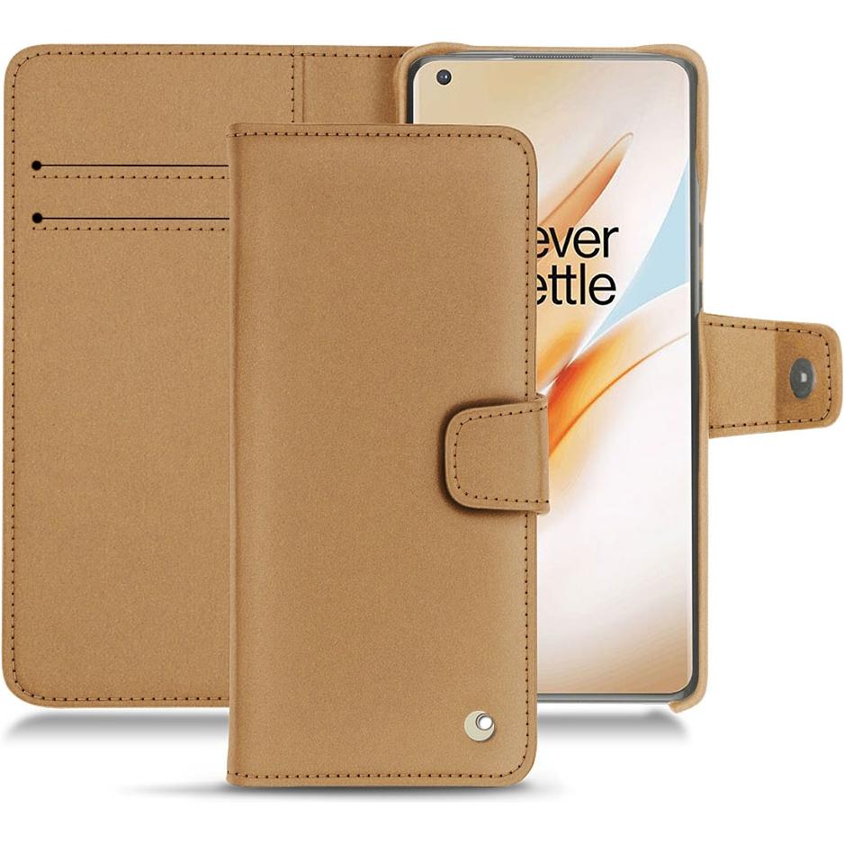 Noreve Lederschutzhülle Wallet (OnePlus 8 Pro), Smartphone Hülle, Beige