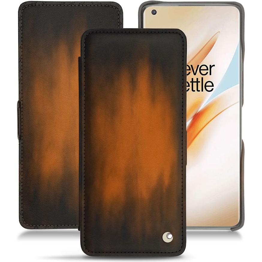 Noreve Lederschutzhülle horizontal (OnePlus 8 Pro), Smartphone Hülle, Braun