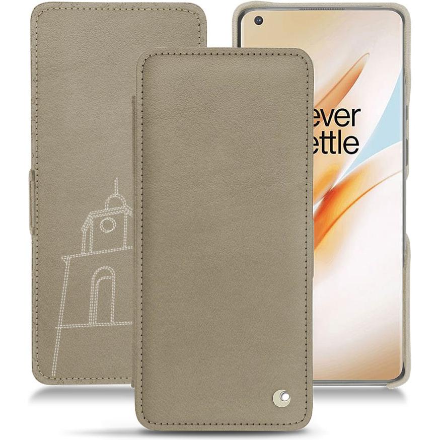 Noreve Lederschutzhülle horizontal (OnePlus 8 Pro), Smartphone Hülle, Beige