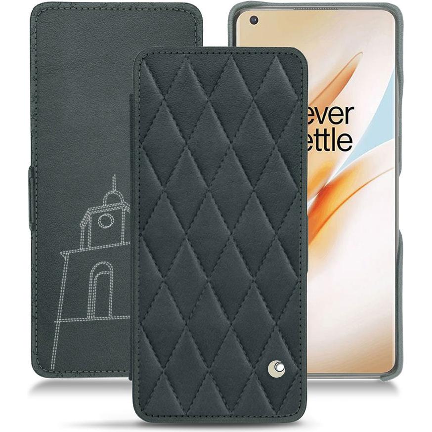 Noreve Lederschutzhülle horizontal (OnePlus 8 Pro), Smartphone Hülle, Blau