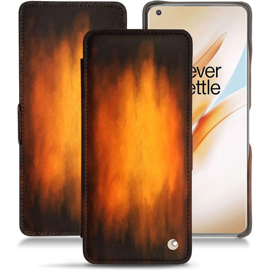 Thumbnail - Noreve Lederschutzhülle horizontal (OnePlus 8 Pro), Smartphone Hülle, Violett