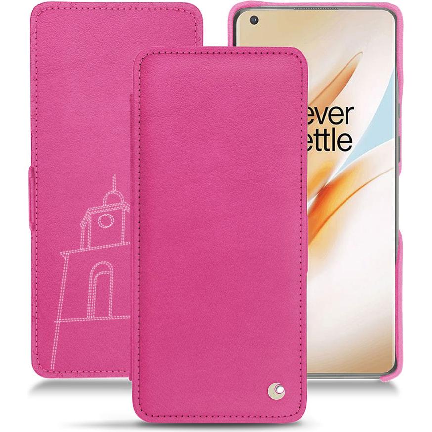 Noreve Lederschutzhülle horizontal (OnePlus 8 Pro), Smartphone Hülle, Rosa