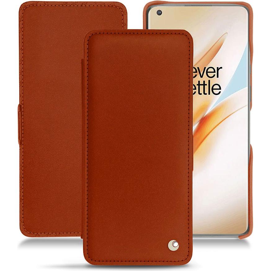 Noreve Lederschutzhülle horizontal (OnePlus 8 Pro), Smartphone Hülle, Orange