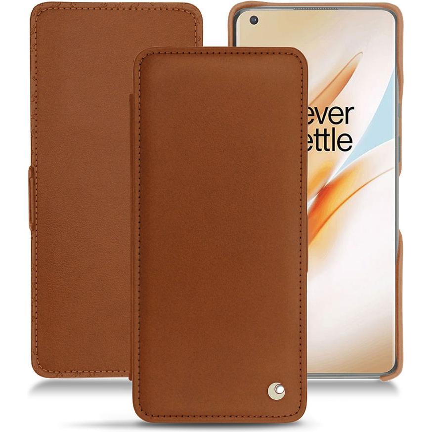 Noreve Lederschutzhülle horizontal (OnePlus 8 Pro), Smartphone Hülle, Braun