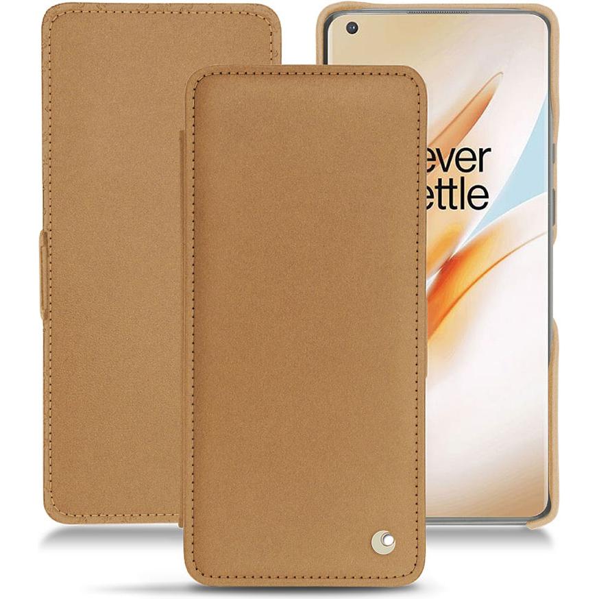 Noreve Lederschutzhülle horizontal (OnePlus 8 Pro), Smartphone Hülle, Beige