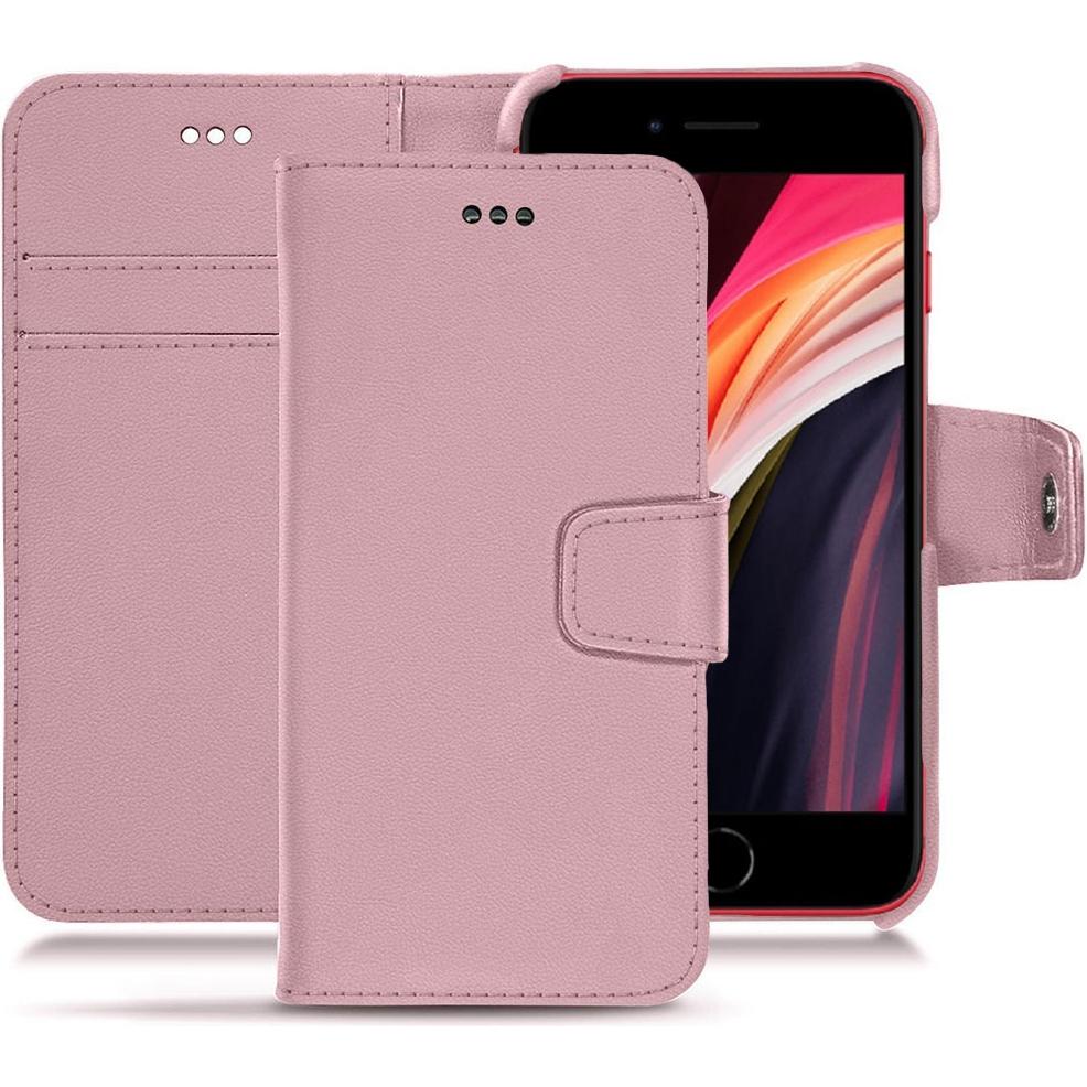 Noreve Lederschutzhülle Wallet (Apple iPhone SE (2nd Gen), Apple iPhone SE (3rd Gen)), Smartphone Hülle, Rosa