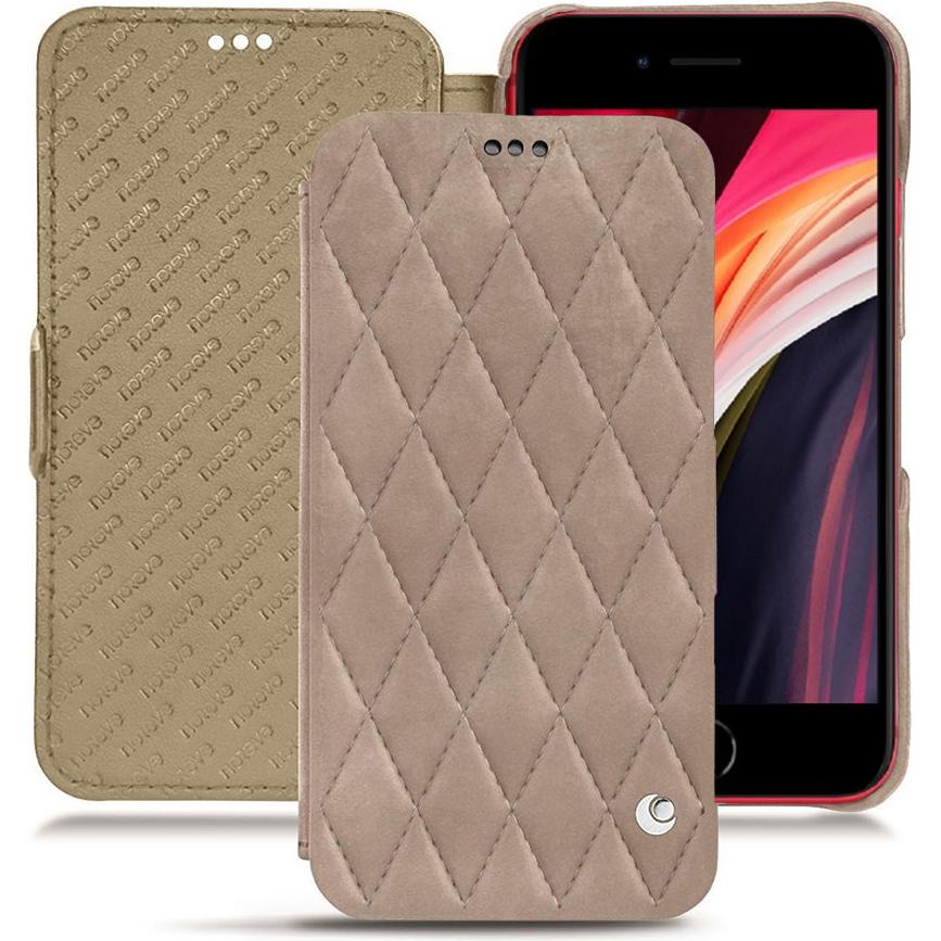 Noreve Lederschutzhülle horizontal (Apple iPhone SE (3rd Gen), Apple iPhone SE (2nd Gen)), Smartphone Hülle, Beige