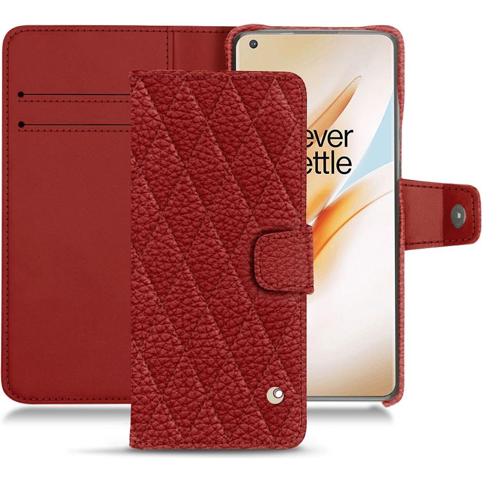 Thumbnail - Noreve Lederschutzhülle Wallet (OnePlus 8 Pro), Smartphone Hülle, Rot