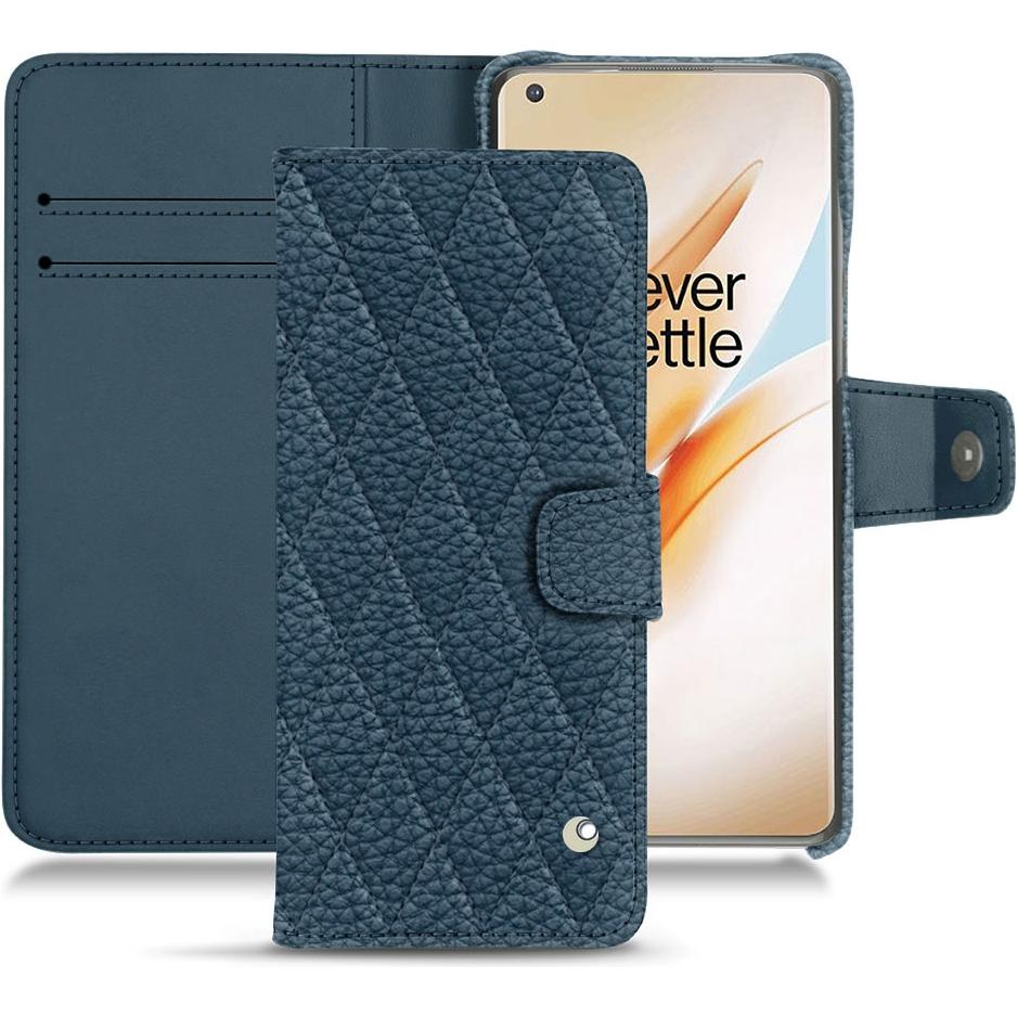 Noreve Lederschutzhülle Wallet (OnePlus 8 Pro), Smartphone Hülle, Blau