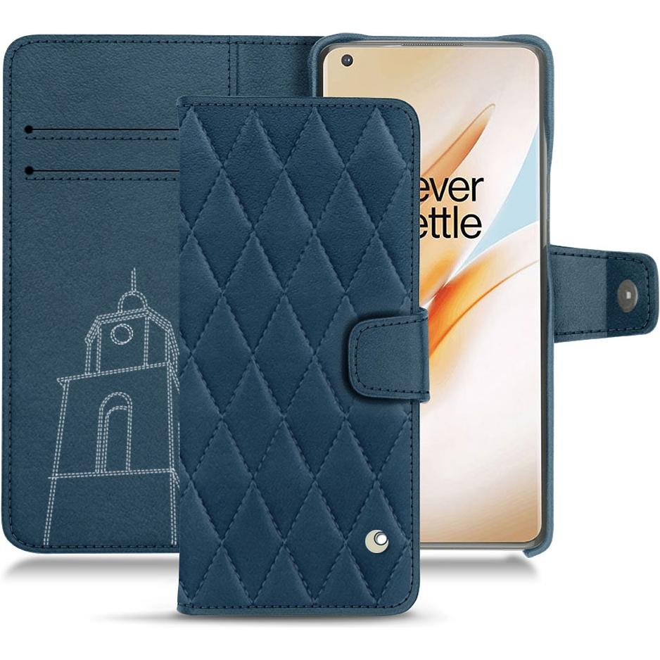 Noreve Lederschutzhülle Wallet (OnePlus 8 Pro), Smartphone Hülle, Blau