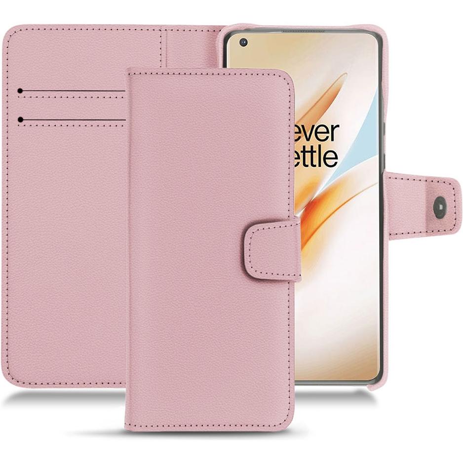 Noreve Lederschutzhülle Wallet (OnePlus 8 Pro), Smartphone Hülle, Rosa