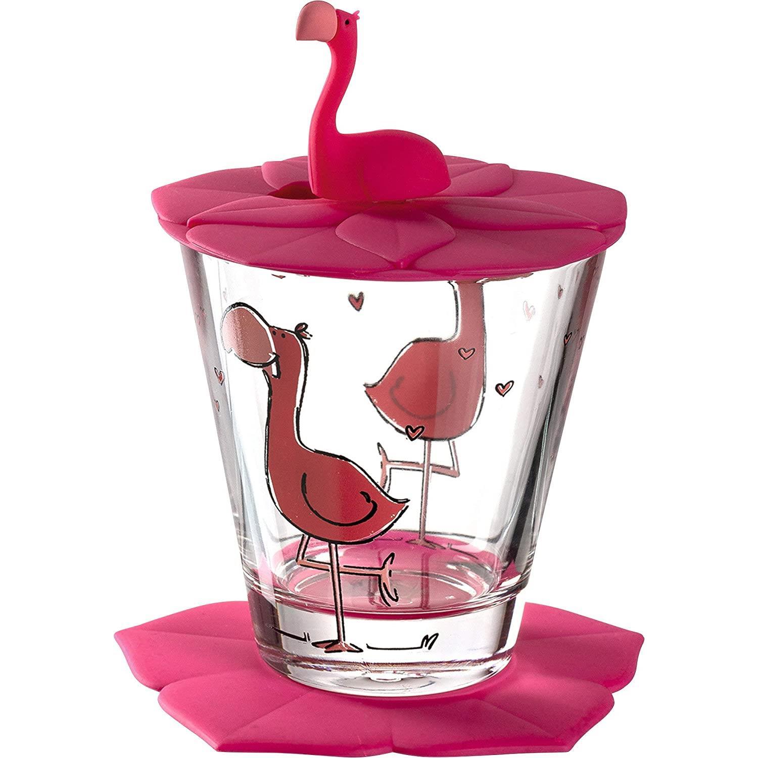 Leonardo, Kindergeschirr + Kinderbesteck, Flamingo