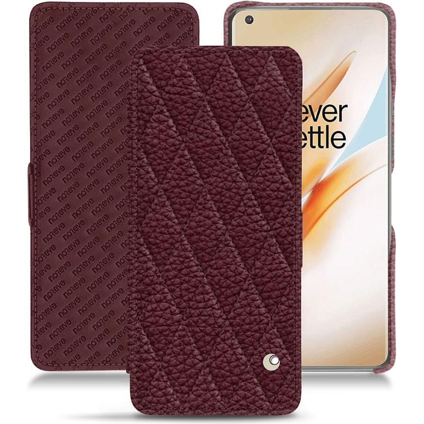 Noreve Lederschutzhülle horizontal (OnePlus 8 Pro), Smartphone Hülle, Violett