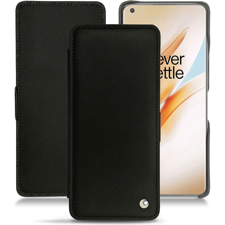 Noreve Lederschutzhülle horizontal (OnePlus 8 Pro), Smartphone Hülle, Schwarz