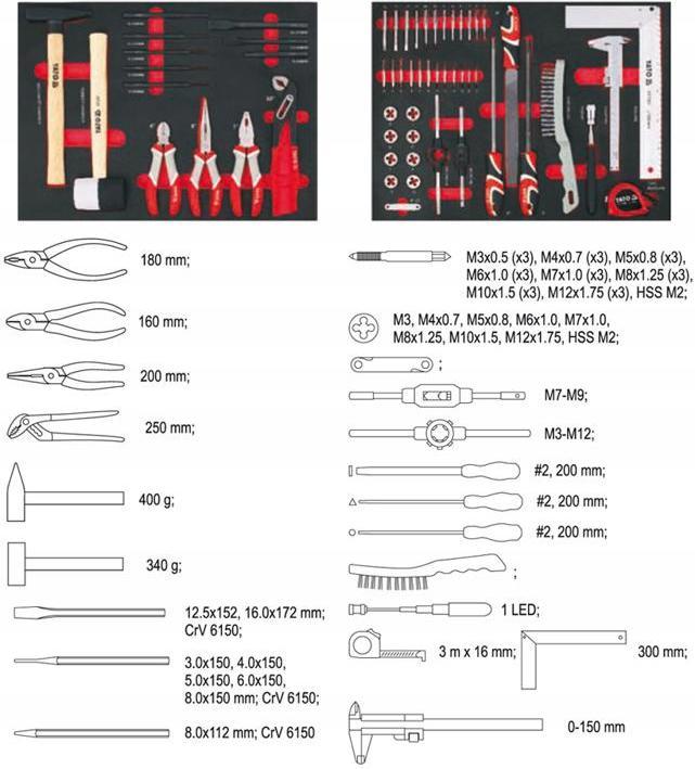 Actual product image Yato WORKSHOP CABINET + 211 pcs. TOOLS 55290 (211x)