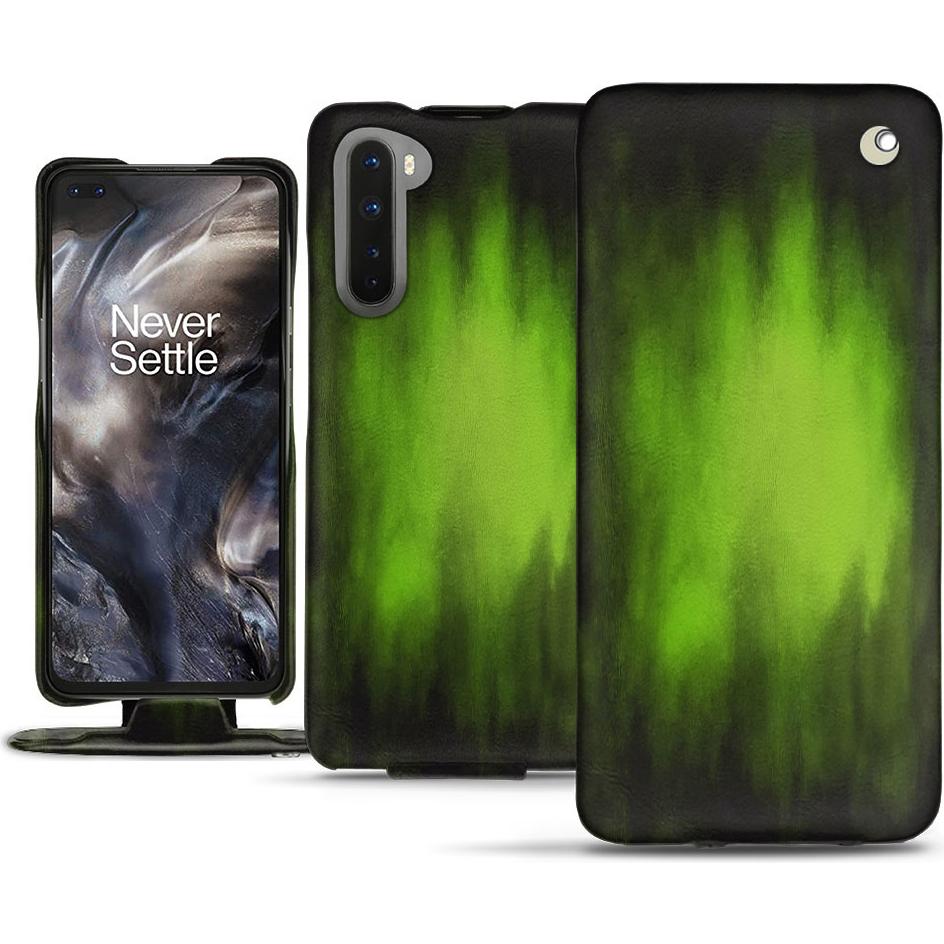 Thumbnail - Noreve Lederschutzhülle vertikal (OnePlus Nord), Smartphone Hülle, Grün